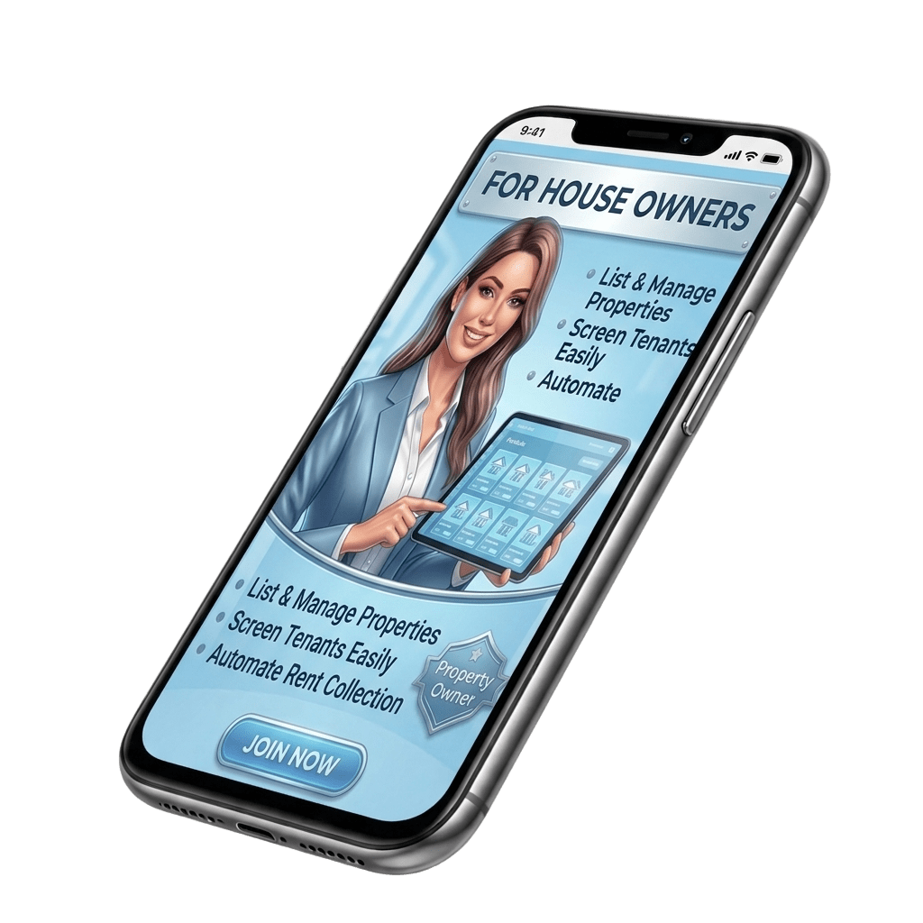House Management for owners — list and manage properties, screen tenants, and automate rent collection.